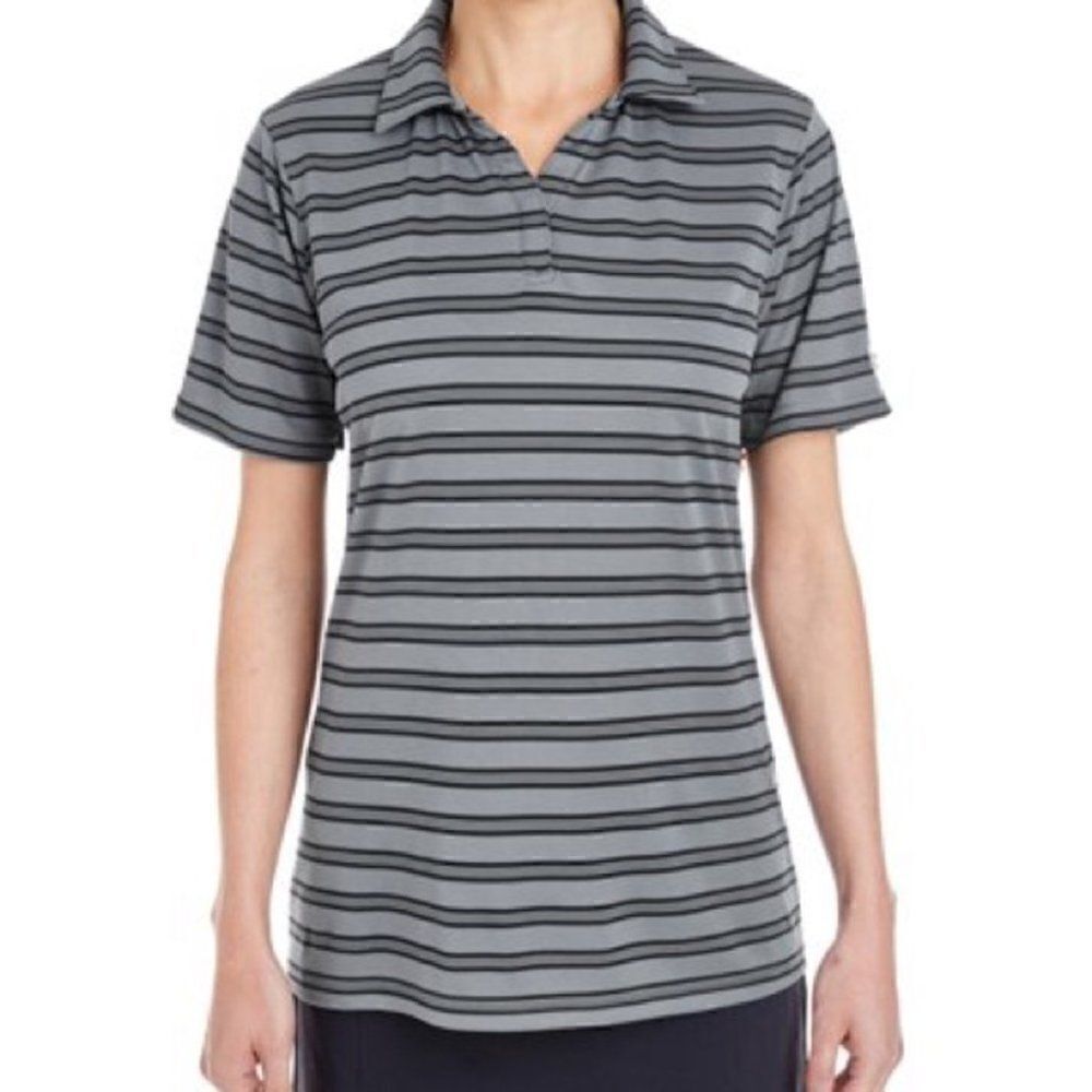 UA Polo Gray golf tennis Black stripes collared M